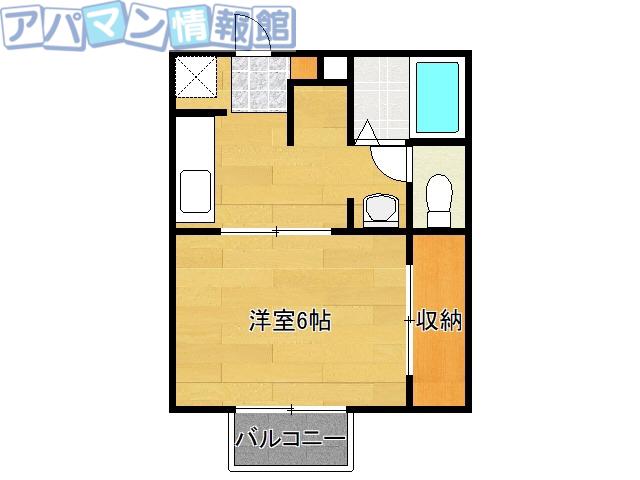 コーポワタナベB棟(1K/1階)の間取り写真
