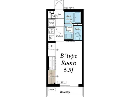 リブリ・ロココ(1K/1階)の間取り写真