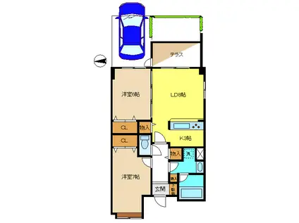 ガーデンコート蒲田 A棟(2LDK/1階)の間取り写真