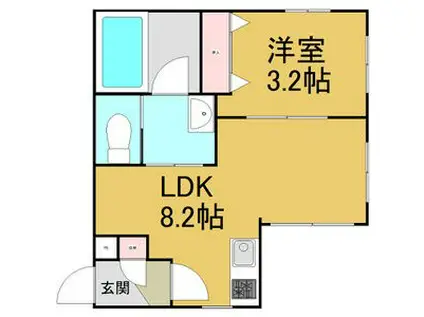 ET TOI 中村公園(1DK/2階)の間取り写真