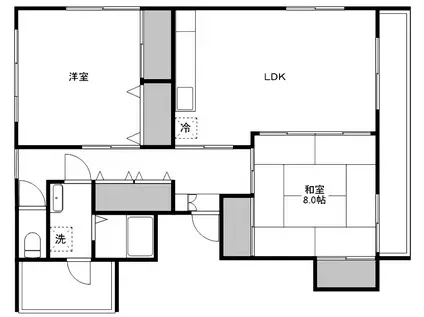 第二中村ビル(2LDK/2階)の間取り写真
