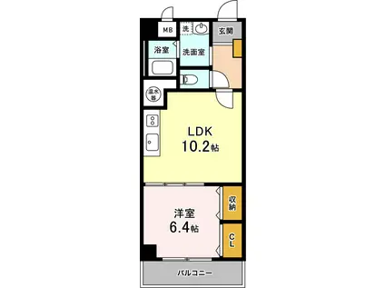 ディベルティ糀町(1LDK/2階)の間取り写真