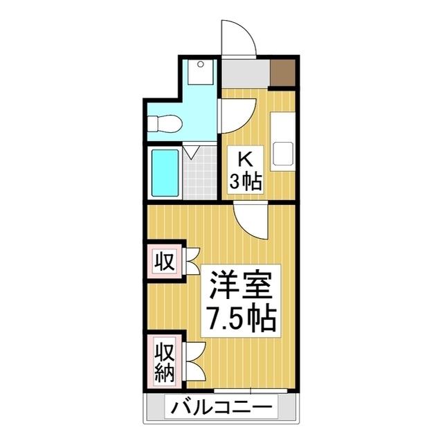クオリティー白眉(1K/2階)の間取り写真