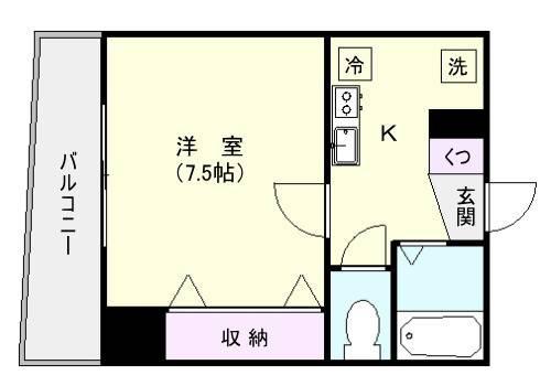 アーバンライフ東邦ビル(1K/2階)の間取り写真