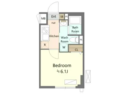 SHOKEN RESIDENCE横浜生麦III(1K/1階)の間取り写真
