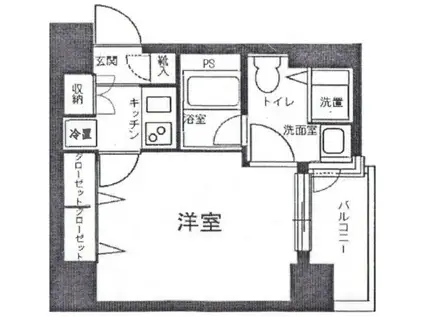 パレステュディオ日本橋東壱番館(1K/5階)の間取り写真
