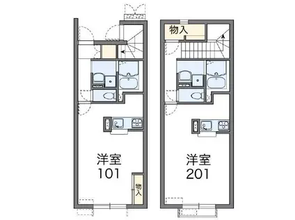 レオネクスト東土代(1K/2階)の間取り写真