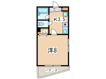 YOKOHAMA MOTOMACHI GARDEN 12(1K/3階)の間取り写真