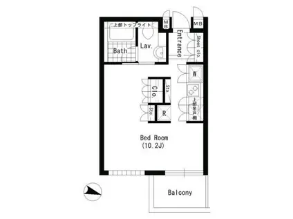 LINKS(1K/4階)の間取り写真