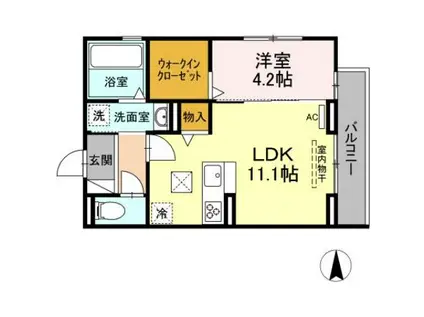 パークN(1LDK/1階)の間取り写真