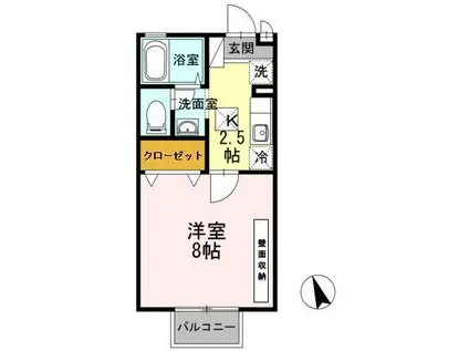 コーポラス泉(1K/1階)の間取り写真