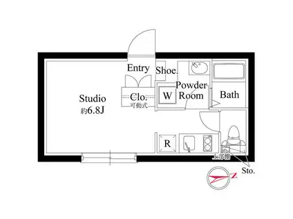 エルフローラ三軒茶屋(ワンルーム/1階)の間取り写真