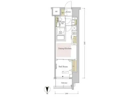 アーバネックス森下III(1DK/10階)の間取り写真