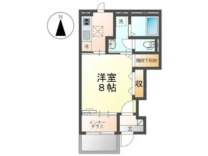 OLIVE TERRACE(1K/1階)の間取り写真
