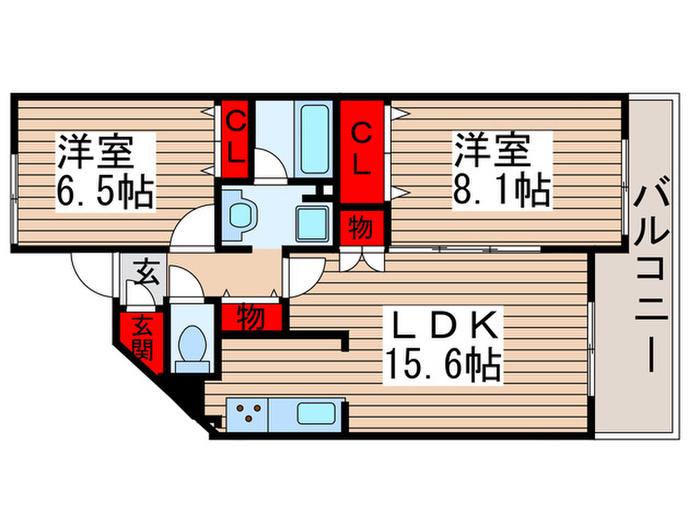 ヴィラモラージュ(2LDK/3階)の間取り写真
