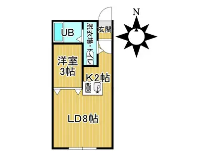 クレールコート(1LDK/2階)の間取り写真