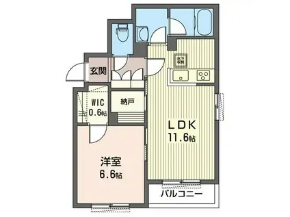 サンタクララ(1SLDK/2階)の間取り写真