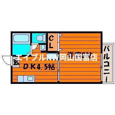 エクセレント21(1DK/1階)の間取り写真