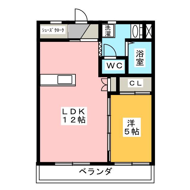 サイレント(1LDK/4階)の間取り写真