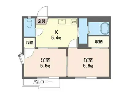 麻生レジデンスA(2K/2階)の間取り写真