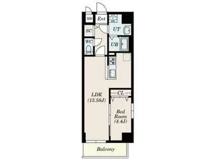 PRIMAL千種STELO(1LDK/15階)の間取り写真