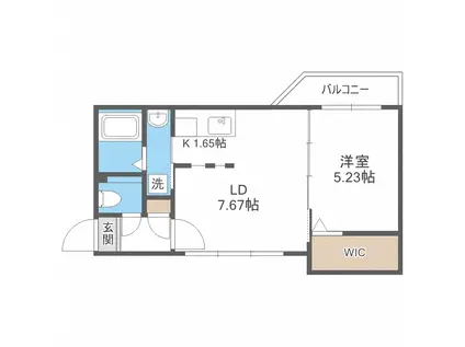 ALEGRIA月寒(1LDK/4階)の間取り写真