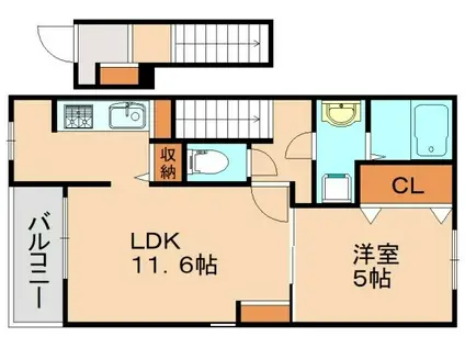 リバーサイド HIRO I(1LDK/2階)の間取り写真
