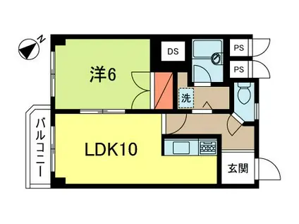 ファルコン荻窪(1LDK/2階)の間取り写真
