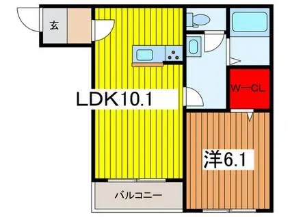 ビューノ浦和(1LDK/3階)の間取り写真