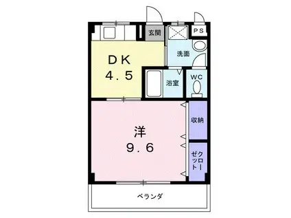 リードハイツ(1DK/3階)の間取り写真