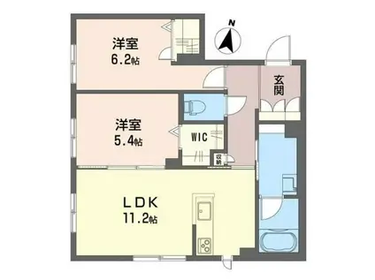 シャーメゾングレイス(2LDK/1階)の間取り写真