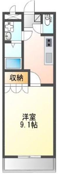 ナチュラリーハイツI(1K/1階)の間取り写真