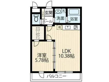 セーリング・サンセット(1LDK/1階)の間取り写真