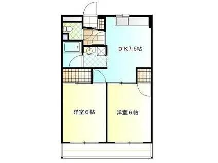 サンモール調布(2DK/2階)の間取り写真