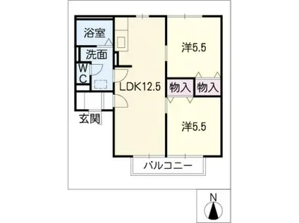 レトア ウィケット(2LDK/2階)の間取り写真