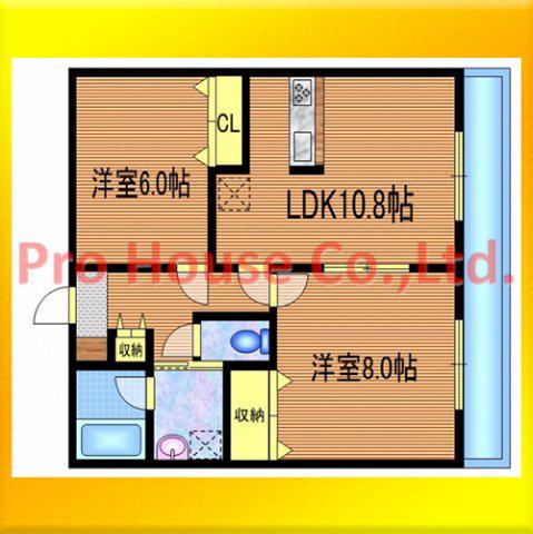 カメリアパレス(2LDK/3階)の間取り写真