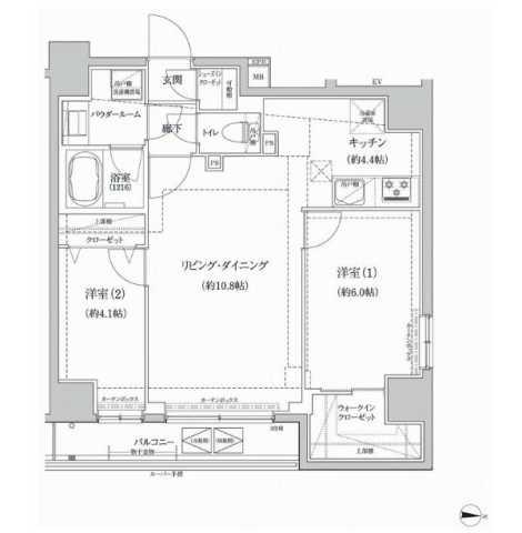 RELUXIA本所吾妻橋III(2LDK/10階)の間取り写真