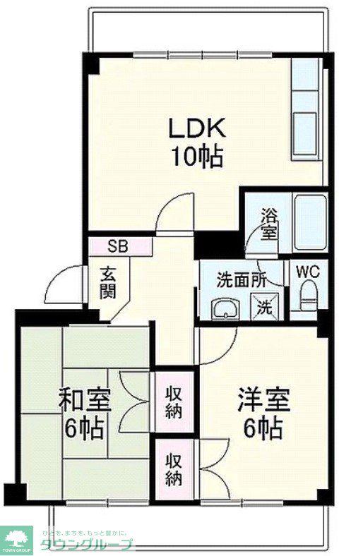 第2細井ハイツ(2LDK/1階)の間取り写真