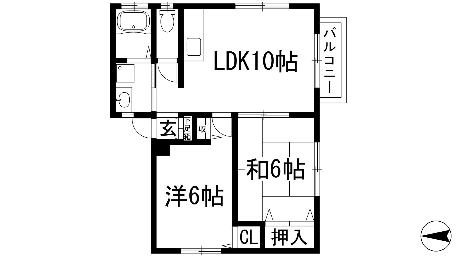 メゾン翠生園(2LDK/1階)の間取り写真