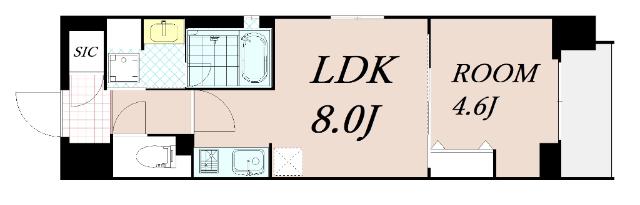 ベラジオ雅び東寺ウエスト(1LDK/5階)の間取り写真