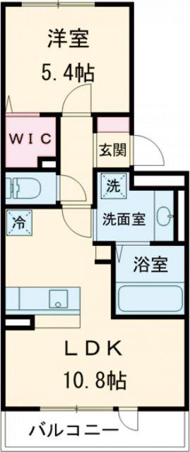 ルミエール長嶺(1LDK/3階)の間取り写真