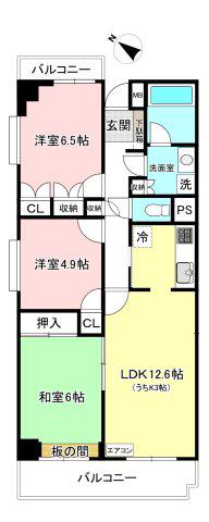 ベルフォーレ新百合ヶ丘(3LDK/2階)の間取り写真