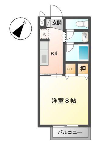 メゾン加藤(1K/1階)の間取り写真