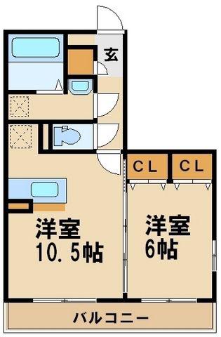 ロイトンⅢ(1LDK/3階)の間取り写真