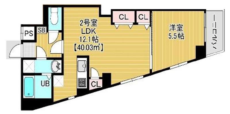BRUN COURT MINAMISENJU ブランコート南千住(1LDK/9階)の間取り写真