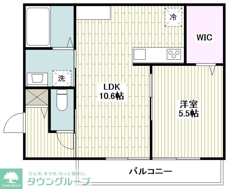 メゾン ラ・コート(1LDK/2階)の間取り写真