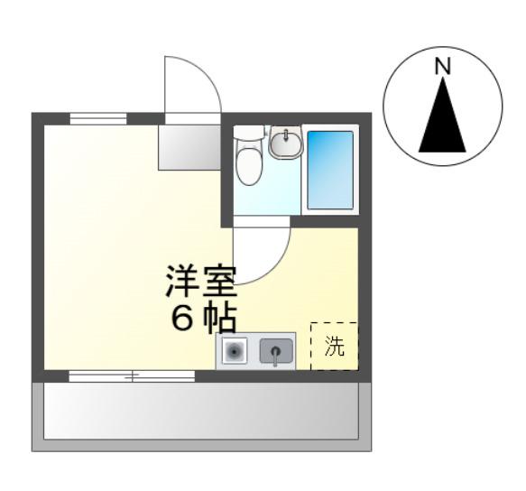 長谷川ビル矢田南(ワンルーム/6階)の間取り写真