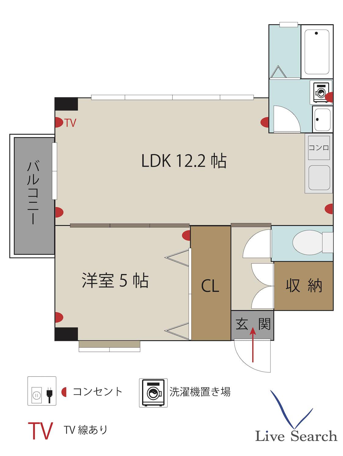 リヴィエール・トピカ(1LDK/7階)の間取り写真