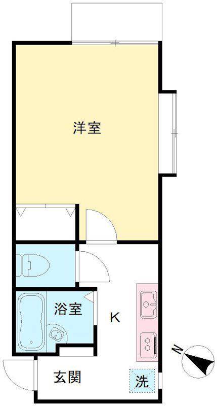 京王井の頭線 西永福駅 徒歩7分 2階建 築29年(1K/1階)の間取り写真