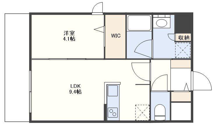 PLUMERIA駅南(1LDK/3階)の間取り写真